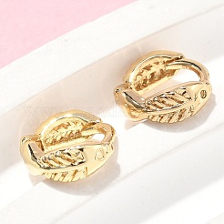 Серьги-кольца из латуни с рыбьей костью&nbsp;EJEW-Z102-32G