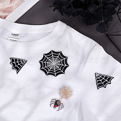 8 шт. 4 стиля паутина на Хэллоуин компьютерная вышивка ткань приклеиваемые/пришивные нашивки&nbsp;DIY-WR0003-64