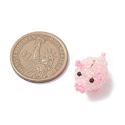 Подвески в виде свиньи из стеклянного бисера&nbsp;PALLOY-MZ01169