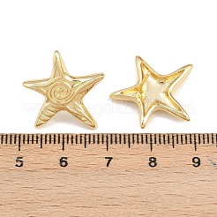 Серьги-гвоздики из латуни в форме морской звезды&nbsp;EJEW-K318-05A-G