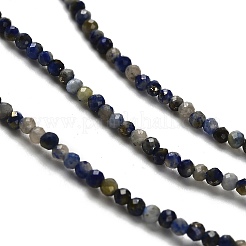 Нитки бусины из натурального ляписа-лазури&nbsp;G-RM2025-A21-2mm