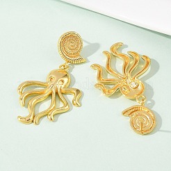 Серьги-гвоздики из латуни с подвесками на морскую тематику&nbsp;EJEW-F400-04B-G