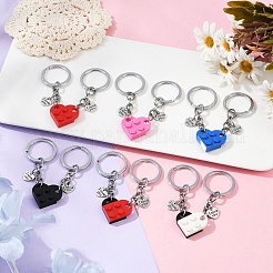 Парный брелок в виде сердца из смолы&nbsp;KEYC-YW00181-01