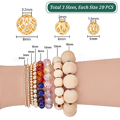 60 шт. 3 стиля латунные полые разделительные бусины&nbsp;KK-PH0010-39