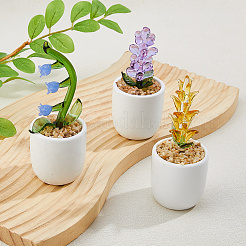 3 шт. 3 стиля лэмпворк цветочное украшение для витрины&nbsp;DJEW-DC0001-16A