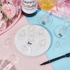 50 шт. акриловое кольцо для этикетки на бокал для вина&nbsp;AJEW-UN0002-48