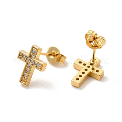 Прозрачные серьги-гвоздики с кубическим цирконием&nbsp;EJEW-F301-01