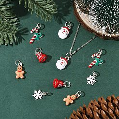 5 шт. 5 стильных подвески из сплава с эмалью на рождественскую тематику&nbsp;XMAS-YW0001-01C