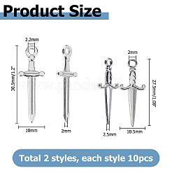 20 шт. 2 стиля подвески из нержавеющей стали 304&nbsp;FIND-HS0002-02