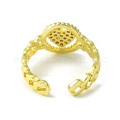 Открытые манжеты из латуни с микропаве кубический цирконий RJEW-K256-21G