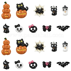 20 шт. 10 стиля Хэллоуин непрозрачные смоляные кабошоны&nbsp;CRES-YW0002-58