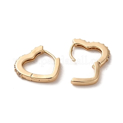 Латунные микро проложить серьги обруча кубического циркония&nbsp;EJEW-C073-31KCG