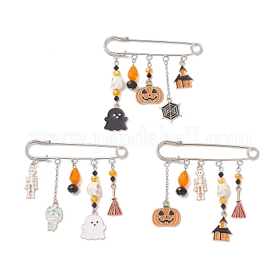 3 шт. 3-х цветные эмалевые броши-булавки на Хэллоуин&nbsp;JEWB-TA00020-1