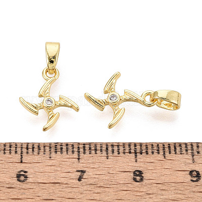 Латунные микропаве прозрачные кубические циркониевые подвески&nbsp;KK-N259-18G-1