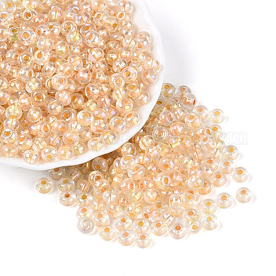 Внутри цветные прозрачные стеклянные бусины&nbsp;SEED-T009-01G-1