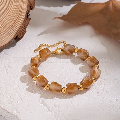 Браслеты из винтажных бусин из смоляного полигона толщиной 10.6 мм IT6760-3-1