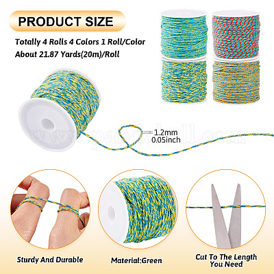 4 рулон хлопчатобумажной нитки для плетения 4 цветов&nbsp;OCOR-TA0002-76-1