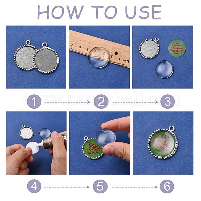 Тибетский стиль старинное серебро литые плоские круглые сеттинги подвеска кабошон&nbsp;X-TIBEP-M022-38AS-1