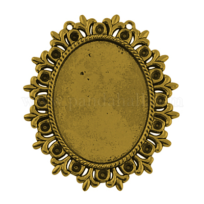 Тибетского стиля кабошон сеттинги кабошон и горный хрусталь&nbsp;LS-TIBEP-554-AG-FF-1