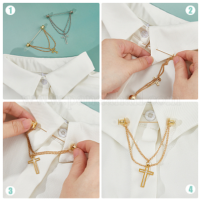 4 шт. броши-цепочки из сплава&nbsp;JEWB-FH00029-1