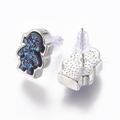 Латунь серьги&nbsp;EJEW-J098-FP-1