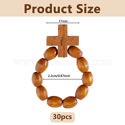 30 шт. деревянные эластичные кольца для пальцев&nbsp;RJEW-DC0001-22-1