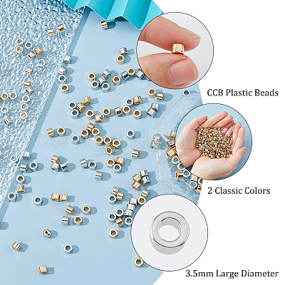 1000шт 2 цвета пластиковые бусины ccb&nbsp;CCB-DC0001-18-1