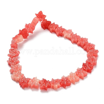 Резные бусины из синтетического коралла&nbsp;BSHE-H114-02F-1