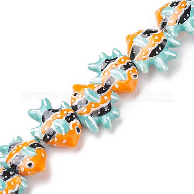 Фарфоровые бусины ручной работы&nbsp;PORC-G002-54E-1