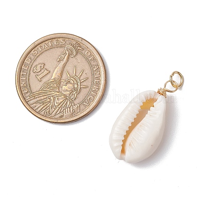 Подвески из натуральной каури PALLOY-JF03712-03-1