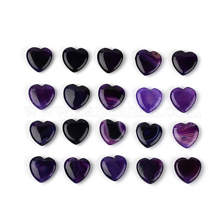 Окрашенный натуральный полосатый агат в форме сердца из пальмового камня&nbsp;LS-G-WH0008-12-1