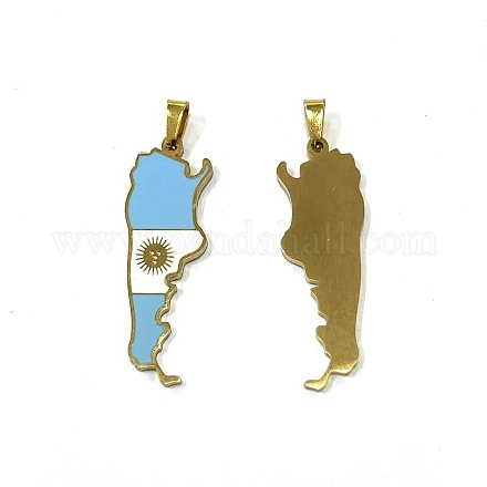 Подвески из нержавеющей стали 304 с эмалью&nbsp;STAS-H230-57G-1