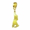 Brass European Dangle Charms, Lager Hole Pendants, Dog, Golden, 35mm, Hole: 4.5mm
