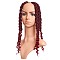Goddess Locs Crochet Ombre Hair, Wavy Faux Locs with Curly Ends, Synthetic Braiding Hair Extension, Heat Resistant Low Temperature Fiber, Long & Curly Hair, Burgundy, 20 inch(50.8cm), 24strands/pc