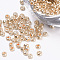Plated 3/0 Glass Seed Beads, Round, Navajo White, 2~2.3x1.5mm, Hole: 0.8mm, about 30000pcs/bag, about 450g/bag