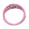 Stainless Steel Wire Necklace Cord DIY Jewelry Making, with Brass Screw Clasp, Pink, 17.52 inch(44.5cm), 1mm, Inner Diameter: 5.71 inch(14.5cm)