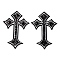 Computerized Embroidery Cloth Iron on/Sew on Patches, Costume Accessories, Appliques, Cross, Black, 110x75x1.5mm