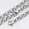 Tarnish Resistant 304 Stainless Steel Cross Rolo Chain Jewelry Sets, Necklace and Bracelet, with Lobster Claw Clasps, Stainless Steel Color, 21.5 inch, 8-1/4 inch~9 inch(210~230mm)