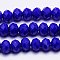 Imitation Jade Glass Bead Strands, Faceted, Rondelle, Blue, 3.5x2.5~3mm, Hole: 1mm, about 120~125pcs/strand, 13.2~ 13.5inch.