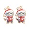 Christmas Alloy Enamel Pendants, Long-Lasting Plated, Golden, Cat Charm, Red, 28.5x17x1.5mm, Hole: 2mm