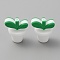 Leaf Pot Food Grade Eco-Friendly Silicone Beads, Green, 30x26x20mm, Hole: 2mm