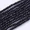 Glass Beads Strands, Faceted, Rondelle, Black, 2.9~3.3x2~2.5mm, Hole: 0.5mm, about 135~140pcs/strand, 32~34cm