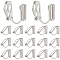 20Pcs Brass Clip-on Earring Findings, Clip-on Earring Converter, For Non-pierced Ears, Platinum, 14.5x6x11mm