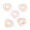 Natural Rose Quartz European Beads, Heart Large Hole Beads, 15x15~15.5x4.5~5mm, Hole: 6mm