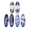 Natural Sodalite Pendants, Oval Charms, 37.5~40x13~13.5x4~4.5mm, Hole: 1.2mm