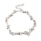Alloy Thorns Link Chain Bracelet, Punk Barbed Wire Bracelet for Men Women, Platinum, 7-3/8 inch(18.8cm)