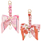 2Pcs 2 Styles Bowknot Zinc Alloy with Polyester Bag Extension Chains, Mixed Color, 170~190x110mm, 1pc/style