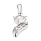 Tarnish Resistant 304 Stainless Steel Pendants, Fox, Stainless Steel Color, 22~23x12.5x4mm, Hole: 7.5x3.5mm
