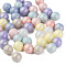 Spray Painted Acrylic Beads, Rubberized Style, No Hole, Round, Mixed Color, 6mm, about 4500pcs/500g