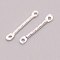 Iron Links Connectors, for DIY Earring, Rectangle, Silver, 15x2x1.2mm, Hole: 1mm, 50pcs/bag